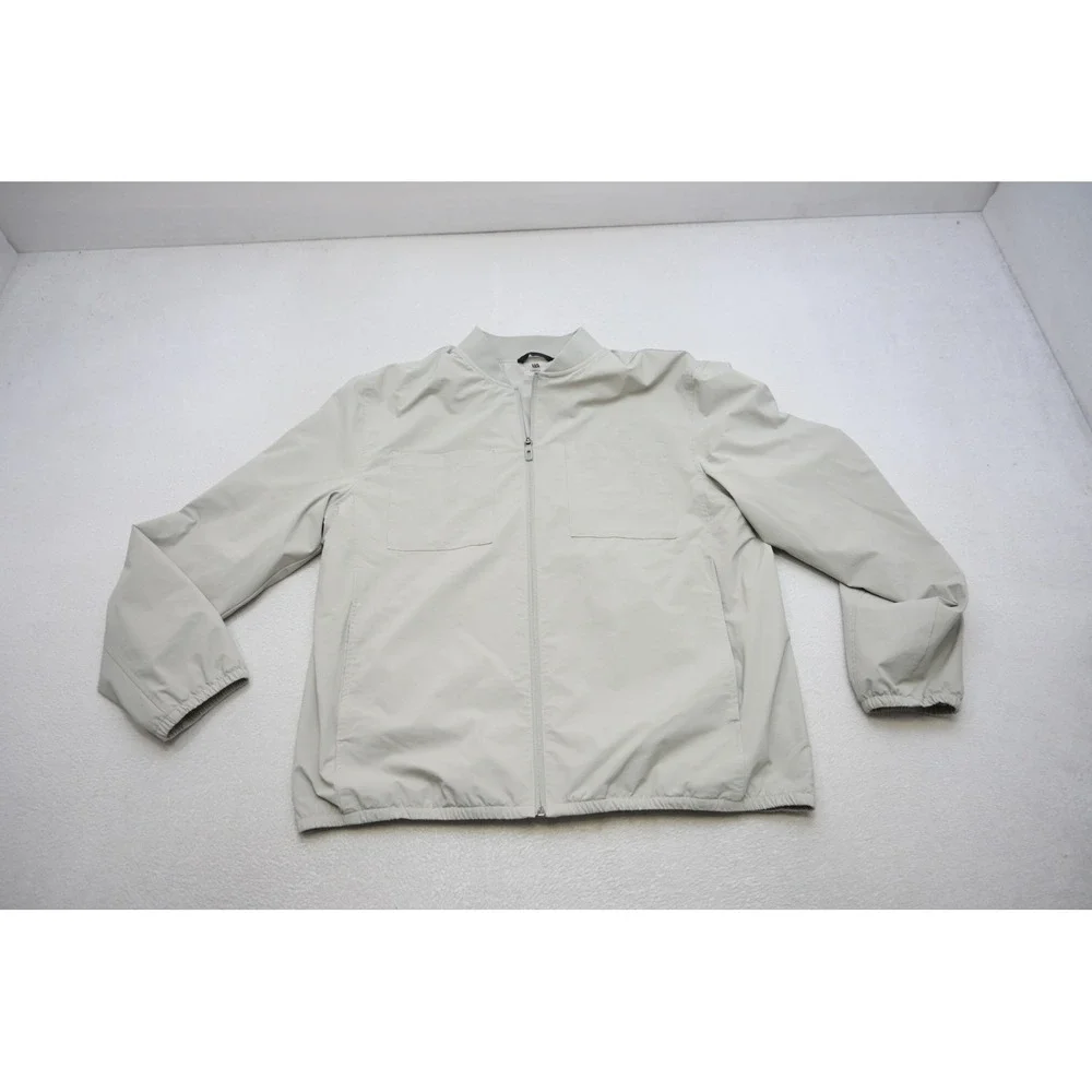 VRST Bomber‎ Jacket Mens Large Grey Stretch Full Zip Lightweight Excellent